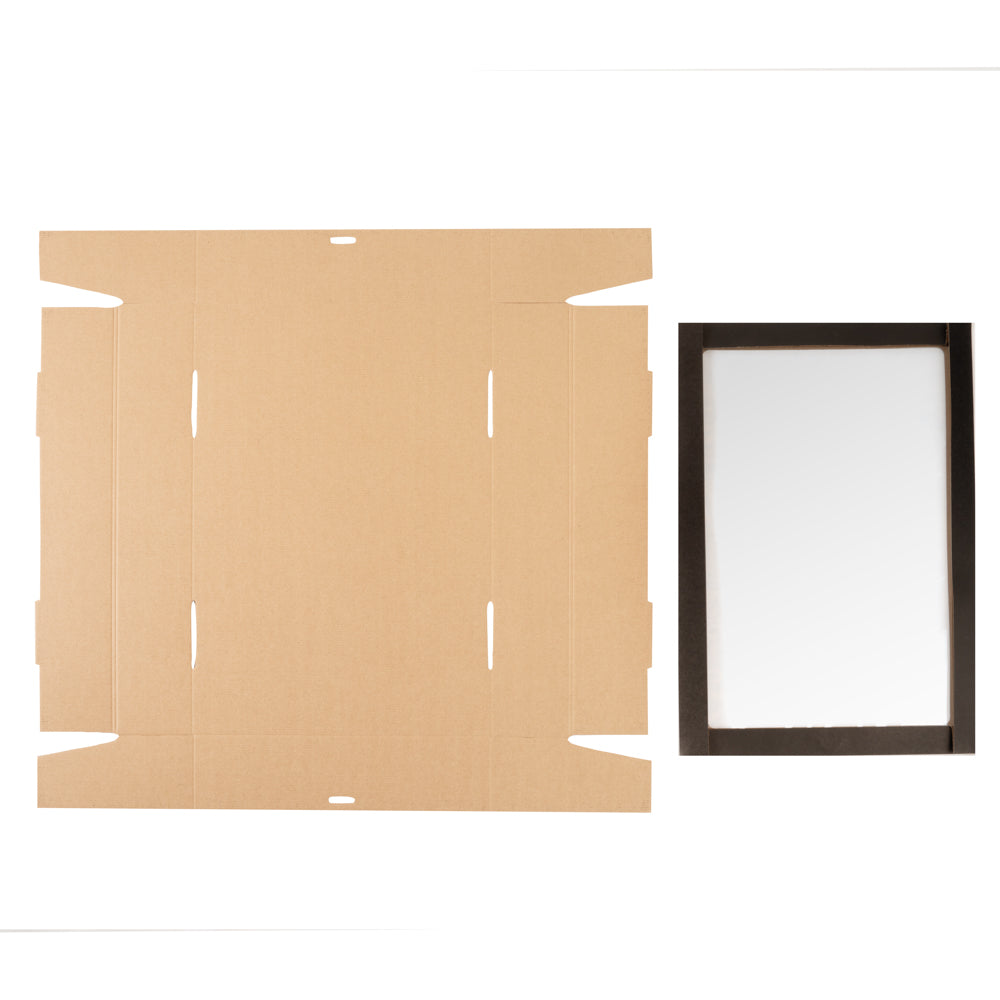 Cater Tek Rectangle Black Paper Catering Box - with Window Lid - 18" x 12 1/4" x 3 1/4" - 10 count box