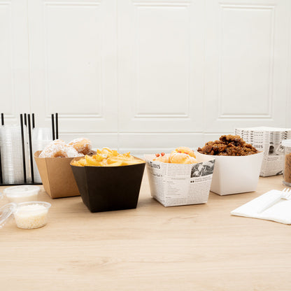 Bio Tek Square Black Paper Snack Box - 4 1/4" x 4 1/4" x 3 1/4" - 200 count box