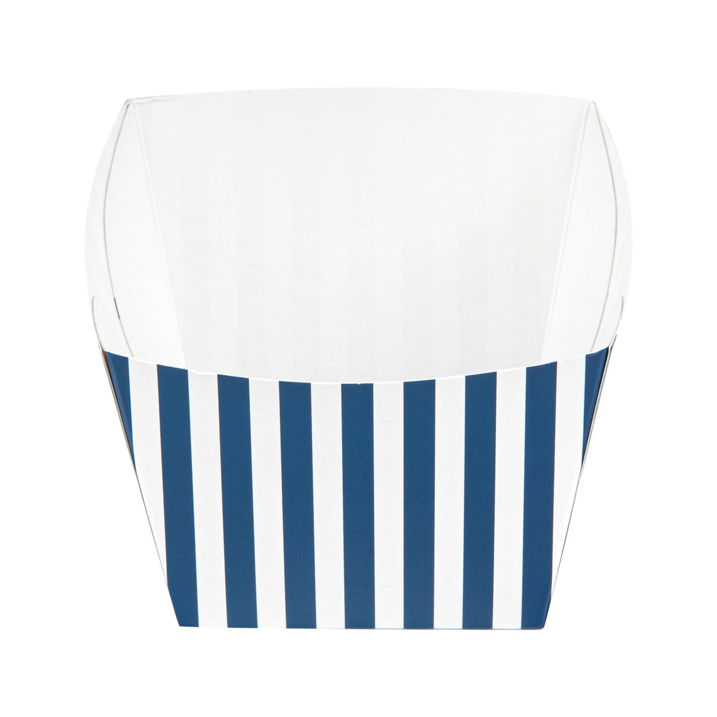 Bio Tek Square Blue and White Stripe Paper Snack Box - 4 1/4" x 4 1/4" x 3 1/4" - 200 count box