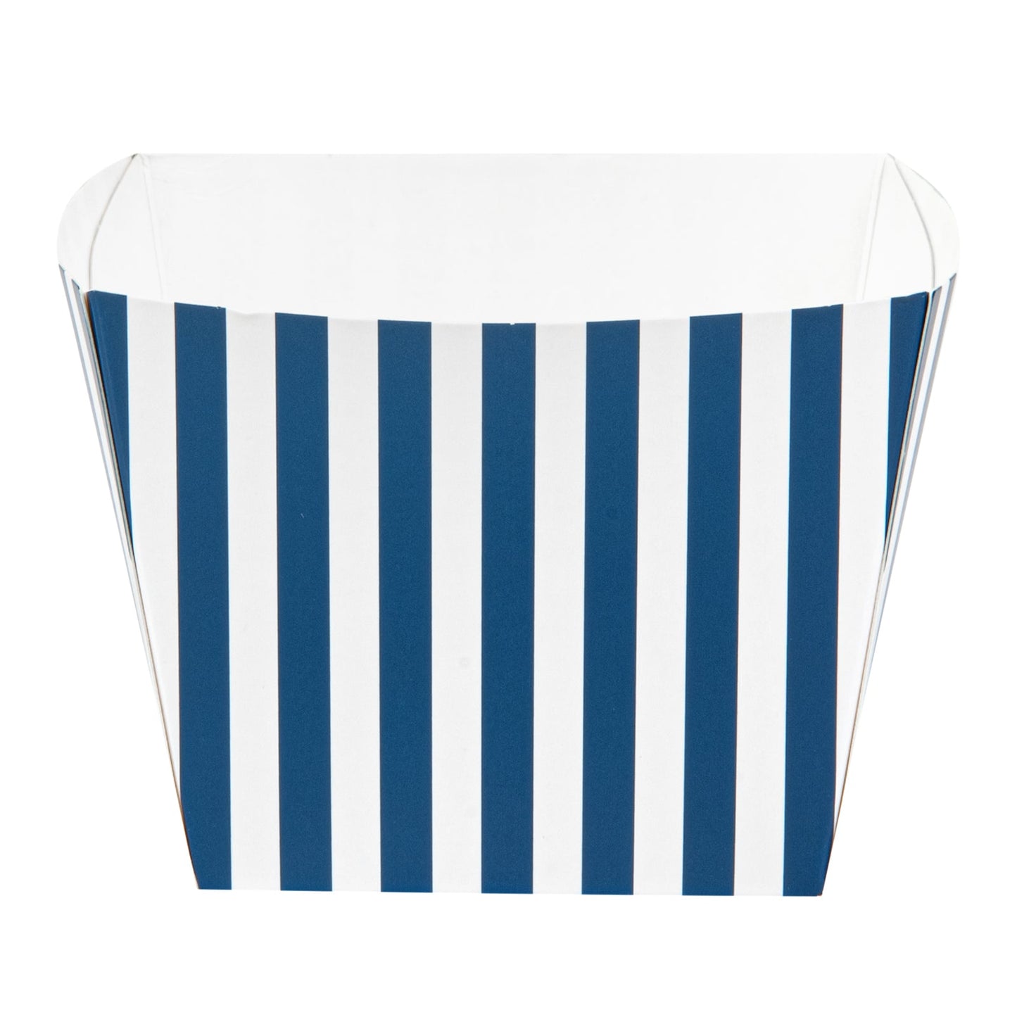 Bio Tek Square Blue and White Stripe Paper Snack Box - 4 1/4" x 4 1/4" x 3 1/4" - 200 count box