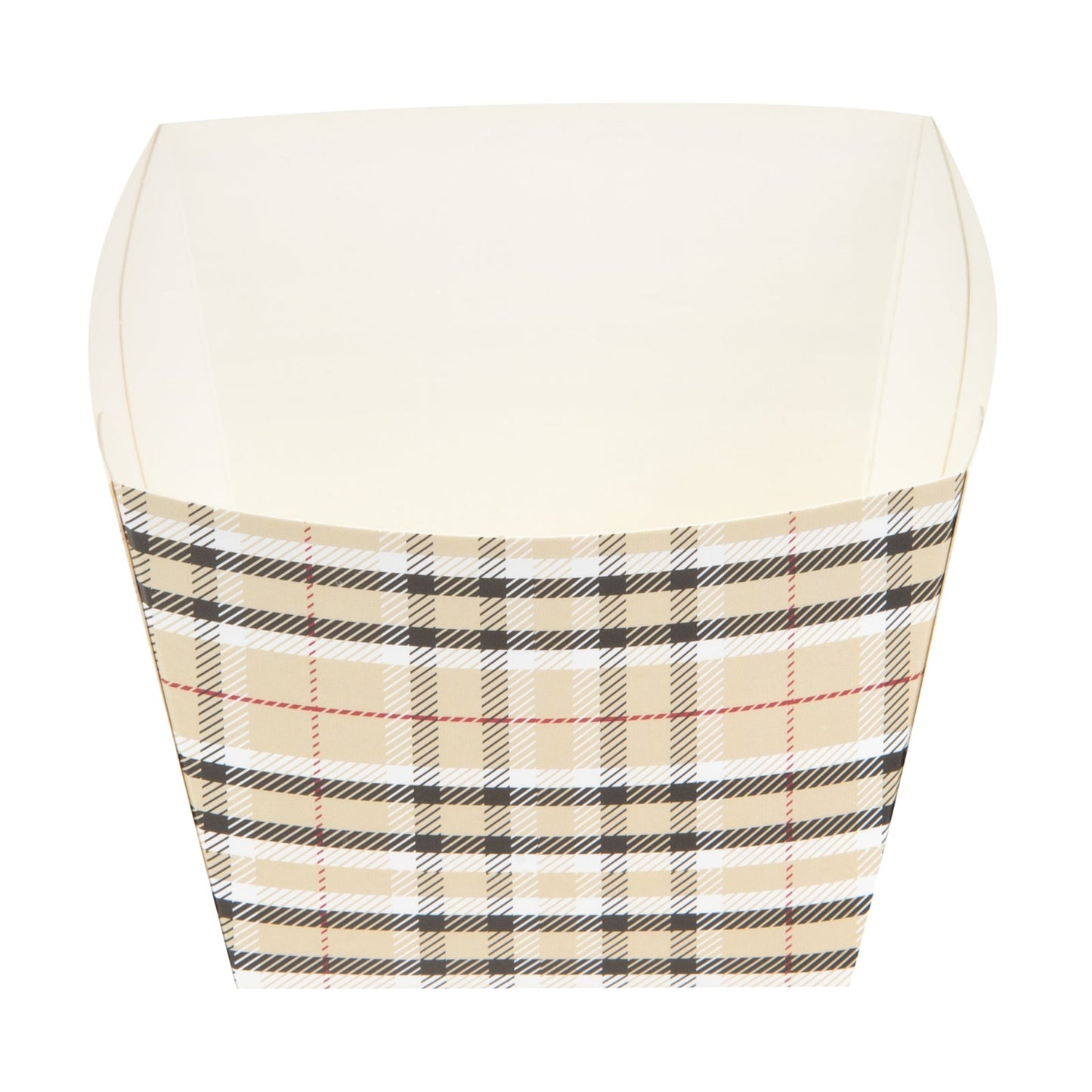 Bio Tek Square Plaid Paper Snack Box - 4 1/4" x 4 1/4" x 3 1/4" - 200 count box