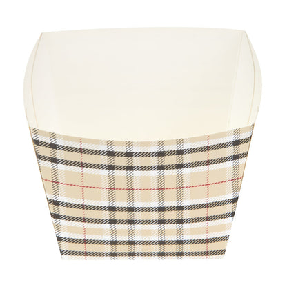 Bio Tek Square Plaid Paper Snack Box - 4 1/4" x 4 1/4" x 3 1/4" - 200 count box