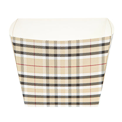 Bio Tek Square Plaid Paper Snack Box - 4 1/4" x 4 1/4" x 3 1/4" - 200 count box