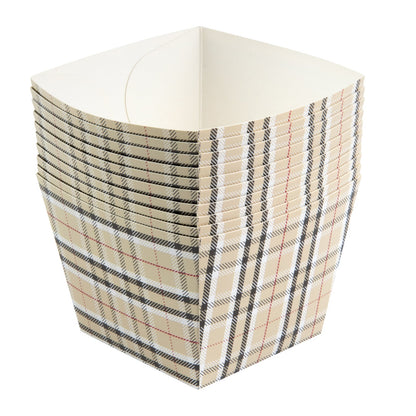 Bio Tek Square Plaid Paper Snack Box - 4 1/4" x 4 1/4" x 3 1/4" - 200 count box