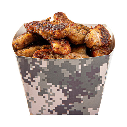 Bio Tek Square Camouflage Paper Snack Box - 4 1/4" x 4 1/4" x 3 1/4" - 200 count box
