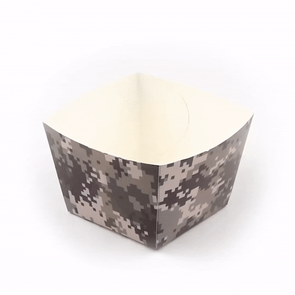Bio Tek Square Camouflage Paper Snack Box - 4 1/4" x 4 1/4" x 3 1/4" - 200 count box