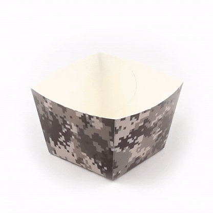 Bio Tek Square Camouflage Paper Snack Box - 4 1/4" x 4 1/4" x 3 1/4" - 200 count box
