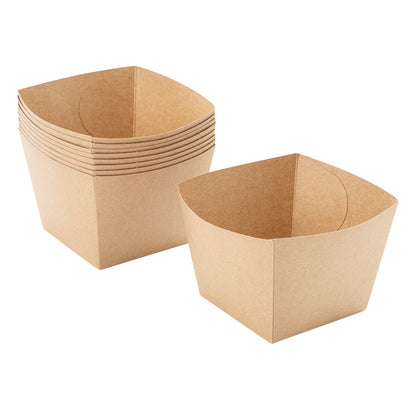 Bio Tek Square Kraft Paper Snack Box - 4 1/4" x 4 1/4" x 3 1/4" - 200 count box