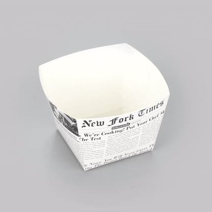 Bio Tek Square Newsprint Paper Snack Box - 4 1/4" x 4 1/4" x 3 1/4" - 200 count box