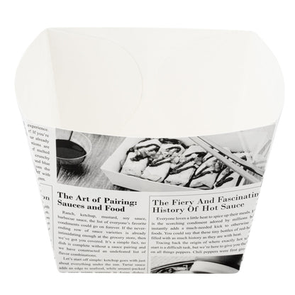 Bio Tek Square Newsprint Paper Snack Box - 4 1/4" x 4 1/4" x 3 1/4" - 200 count box