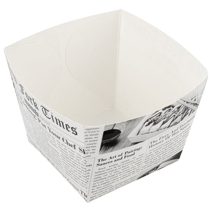 Bio Tek Square Newsprint Paper Snack Box - 4 1/4" x 4 1/4" x 3 1/4" - 200 count box