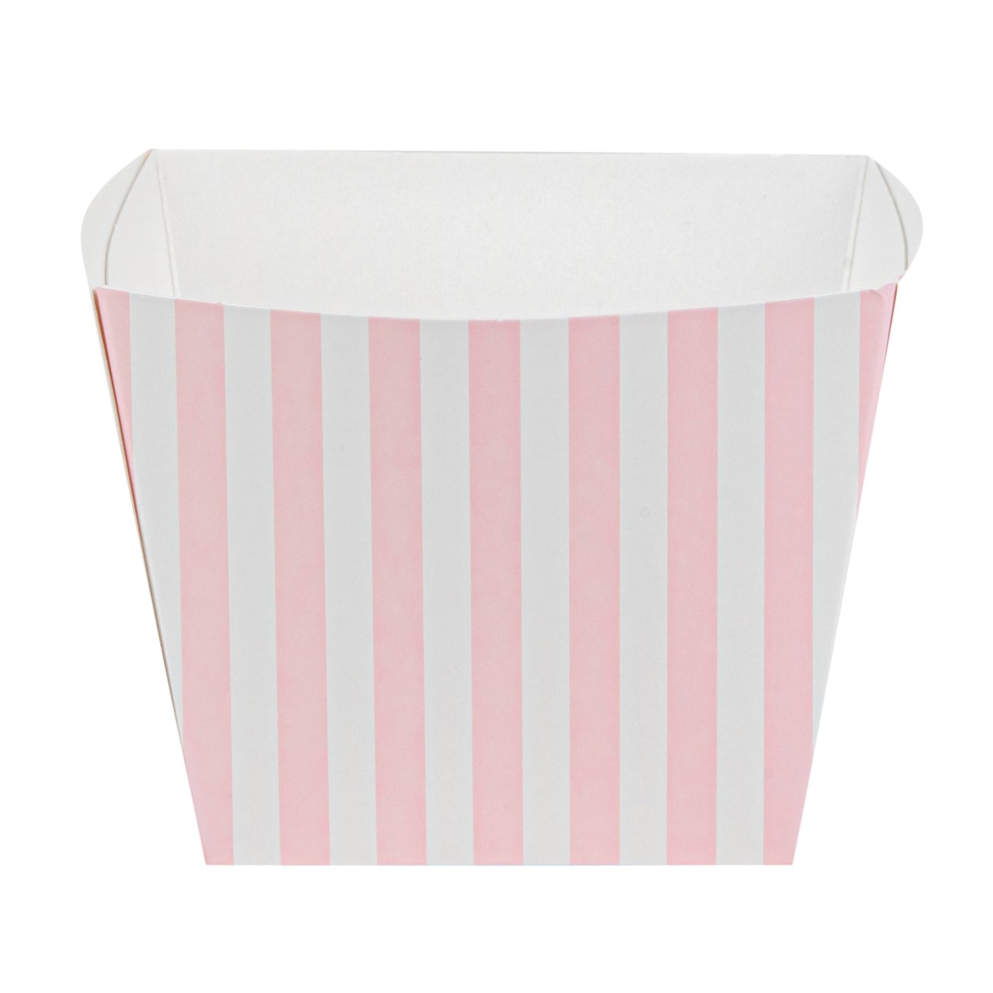 Bio Tek Square Pink and White Stripe Paper Snack Box - 4 1/4" x 4 1/4" x 3 1/4" - 200 count box