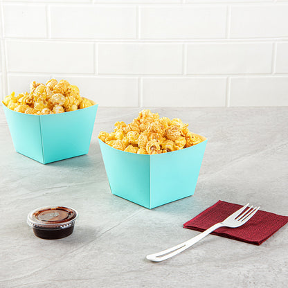 Bio Tek Square Turquoise Paper Snack Box - 4 1/4" x 4 1/4" x 3 1/4" - 200 count box