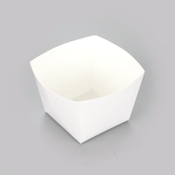 Bio Tek Square White Paper Snack Box - 4 1/4" x 4 1/4" x 3 1/4" - 200 count box
