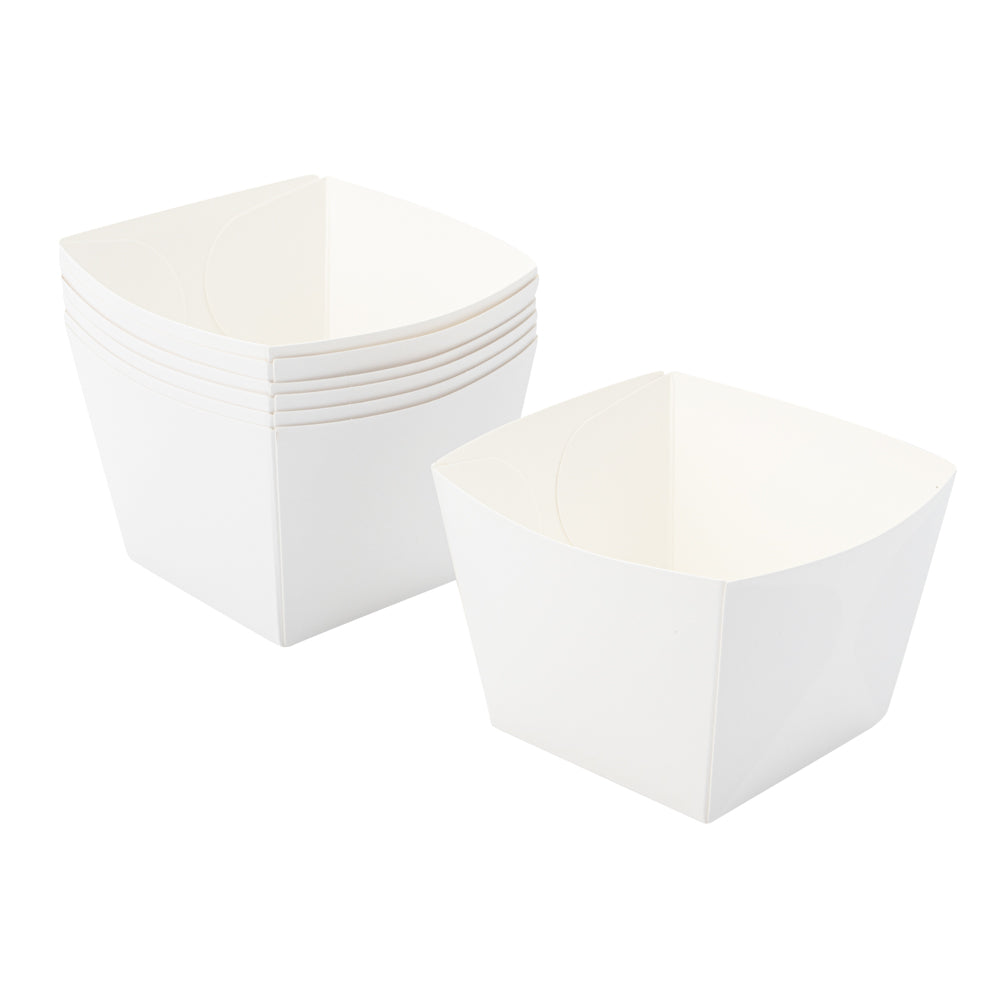 Bio Tek Square White Paper Snack Box - 4 1/4" x 4 1/4" x 3 1/4" - 200 count box