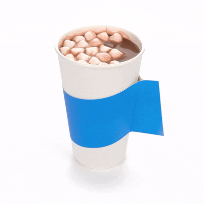 Restpresso Blue Paper Coffee Cup Sleeve - with Handle, Fits 12 / 16 / 20 oz Cups - 1000 count box