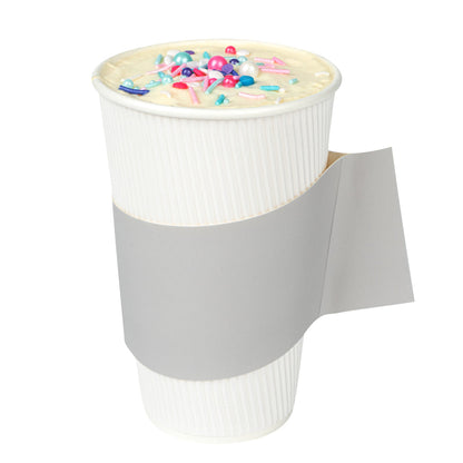 Restpresso Gray Paper Coffee Cup Sleeve - with Handle, Fits 12 / 16 / 20 oz Cups - 50 count box