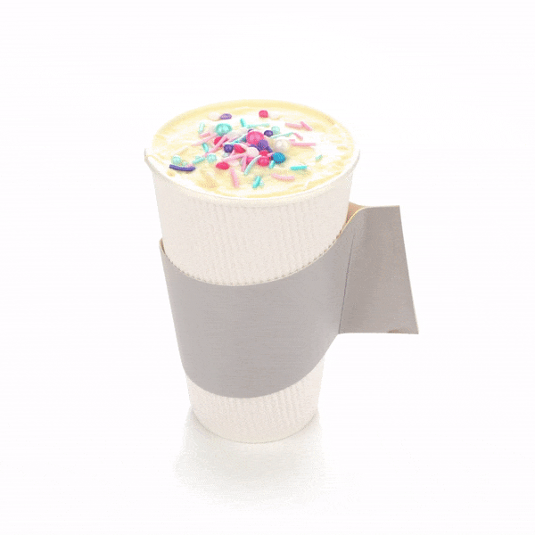 Restpresso Gray Paper Coffee Cup Sleeve - with Handle, Fits 12 / 16 / 20 oz Cups - 50 count box