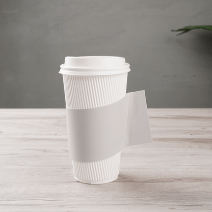 Restpresso Gray Paper Coffee Cup Sleeve - with Handle, Fits 12 / 16 / 20 oz Cups - 1000 count box