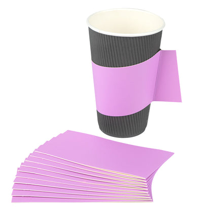 Restpresso Lavender Purple Paper Coffee Cup Sleeve - with Handle, Fits 12 / 16 / 20 oz Cups - 50 count box