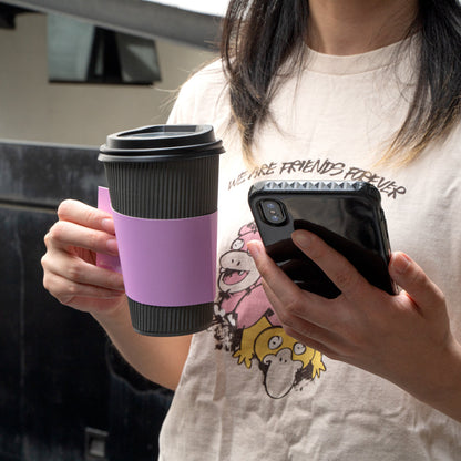 Restpresso Lavender Purple Paper Coffee Cup Sleeve - with Handle, Fits 12 / 16 / 20 oz Cups - 1000 count box