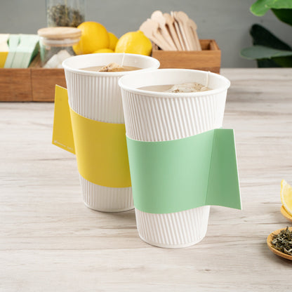 Restpresso Mint Green Paper Coffee Cup Sleeve - with Handle, Fits 12 / 16 / 20 oz Cups - 50 count box