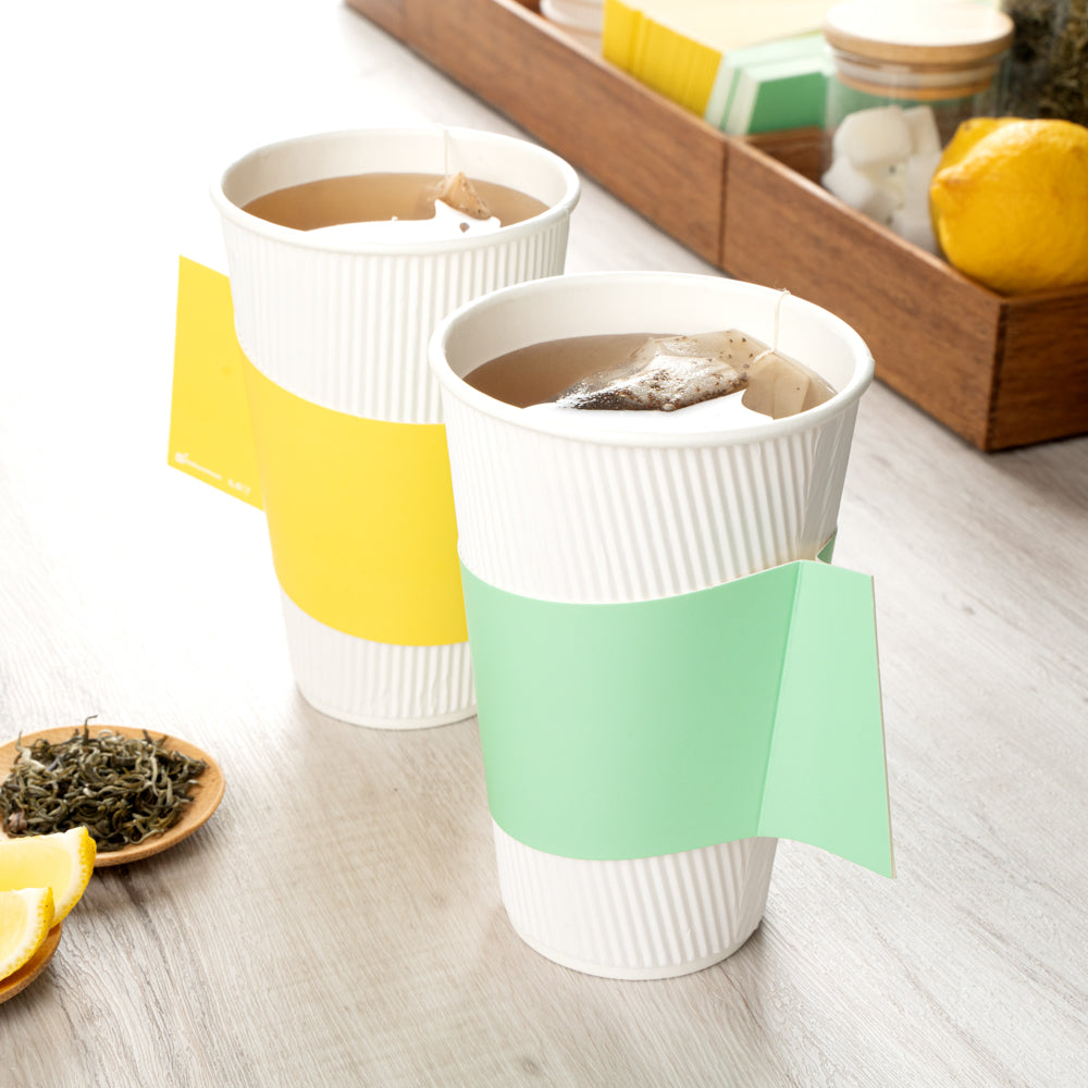 Restpresso Mint Green Paper Coffee Cup Sleeve - with Handle, Fits 12 / 16 / 20 oz Cups - 50 count box