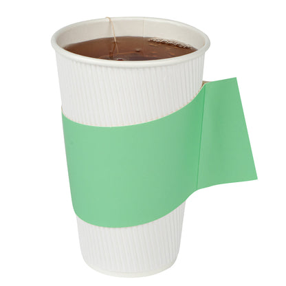 Restpresso Mint Green Paper Coffee Cup Sleeve - with Handle, Fits 12 / 16 / 20 oz Cups - 1000 count box