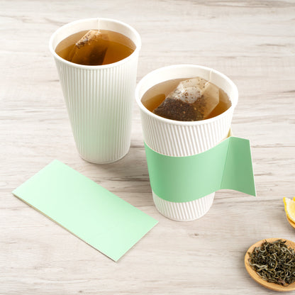 Restpresso Mint Green Paper Coffee Cup Sleeve - with Handle, Fits 12 / 16 / 20 oz Cups - 1000 count box