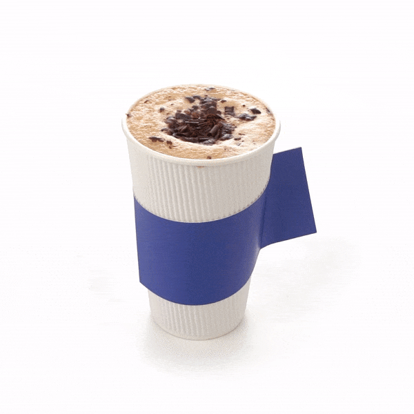 Restpresso Navy Blue Paper Coffee Cup Sleeve - with Handle, Fits 12 / 16 / 20 oz Cups - 50 count box
