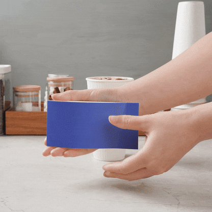 Restpresso Navy Blue Paper Coffee Cup Sleeve - with Handle, Fits 12 / 16 / 20 oz Cups - 50 count box