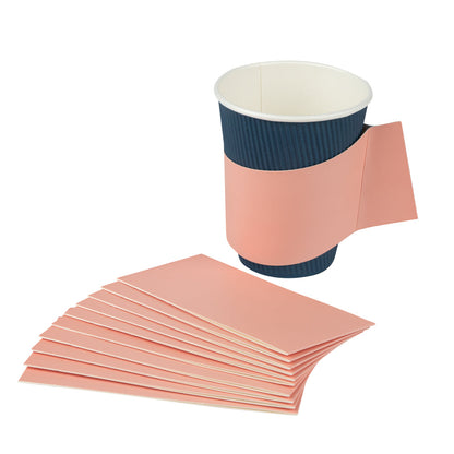 Restpresso Nude Paper Coffee Cup Sleeve - with Handle, Fits 12 / 16 / 20 oz Cups - 50 count box