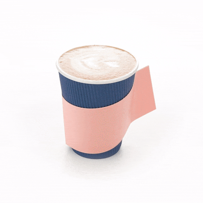 Restpresso Nude Paper Coffee Cup Sleeve - with Handle, Fits 12 / 16 / 20 oz Cups - 50 count box
