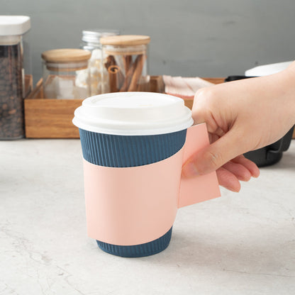 Restpresso Nude Paper Coffee Cup Sleeve - with Handle, Fits 12 / 16 / 20 oz Cups - 50 count box
