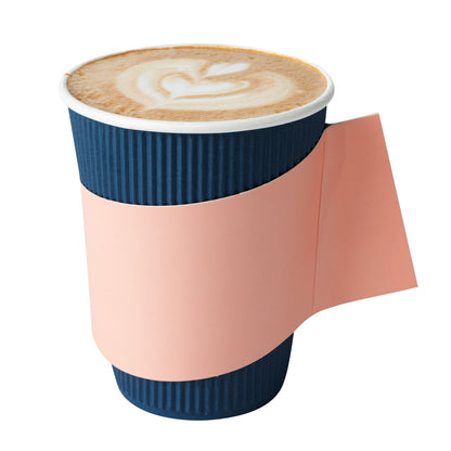 Restpresso Nude Paper Coffee Cup Sleeve - with Handle, Fits 12 / 16 / 20 oz Cups - 1000 count box