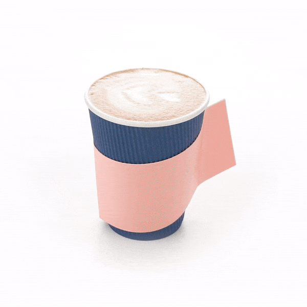 Restpresso Nude Paper Coffee Cup Sleeve - with Handle, Fits 12 / 16 / 20 oz Cups - 1000 count box