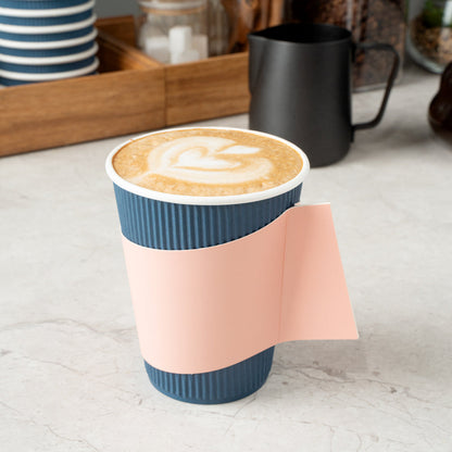Restpresso Nude Paper Coffee Cup Sleeve - with Handle, Fits 12 / 16 / 20 oz Cups - 1000 count box