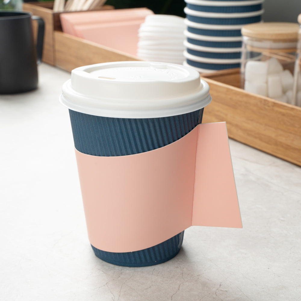 Restpresso Nude Paper Coffee Cup Sleeve - with Handle, Fits 12 / 16 / 20 oz Cups - 1000 count box