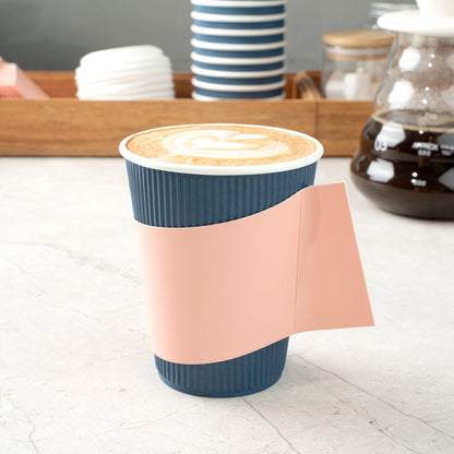 Restpresso Nude Paper Coffee Cup Sleeve - with Handle, Fits 12 / 16 / 20 oz Cups - 1000 count box