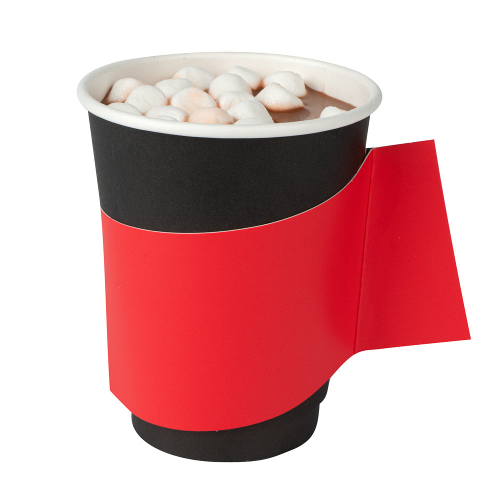 Restpresso Red Paper Coffee Cup Sleeve - with Handle, Fits 12 / 16 / 20 oz Cups - 1000 count box