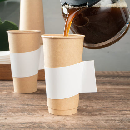 Restpresso White Paper Coffee Cup Sleeve - with Handle, Fits 12 / 16 / 20 oz Cups - 1000 count box
