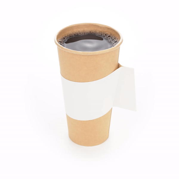 Restpresso White Paper Coffee Cup Sleeve - with Handle, Fits 12 / 16 / 20 oz Cups - 50 count box