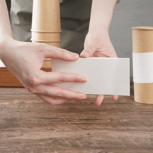 Restpresso White Paper Coffee Cup Sleeve - with Handle, Fits 12 / 16 / 20 oz Cups - 50 count box