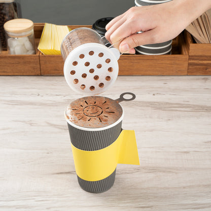 Restpresso Yellow Paper Coffee Cup Sleeve - with Handle, Fits 12 / 16 / 20 oz Cups - 50 count box