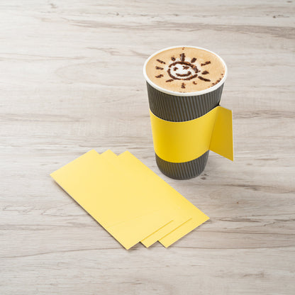 Restpresso Yellow Paper Coffee Cup Sleeve - with Handle, Fits 12 / 16 / 20 oz Cups - 1000 count box