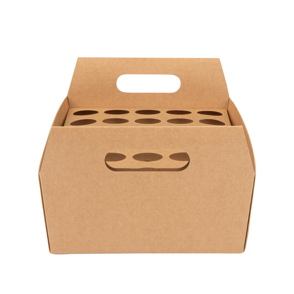 Cone Tek Kraft Paper Cone Holder - with Handles, 30 slots - 14 1/4" x 8 1/4" x 6" - 2 count box