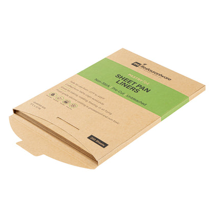 Pastry Tek Unbleached Parchment Paper Quarter Size Sheet Pan Liner - Silicone Coated - 9" x 13" - 200 count box
