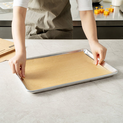 Pastry Tek Unbleached Parchment Paper Half Size Sheet Pan Liner - Silicone Coated - 12" x 16" - 200 count box