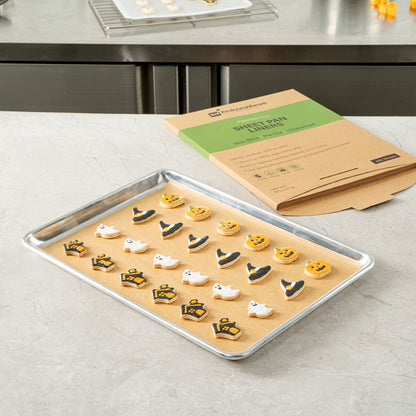 Pastry Tek Unbleached Parchment Paper Half Size Sheet Pan Liner - Silicone Coated - 12" x 16" - 200 count box