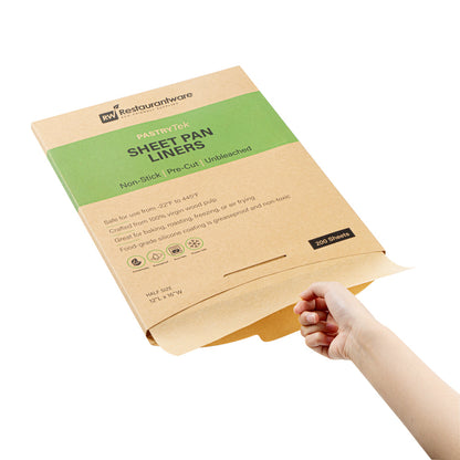Pastry Tek Unbleached Parchment Paper Half Size Sheet Pan Liner - Silicone Coated - 12" x 16" - 1000 count box
